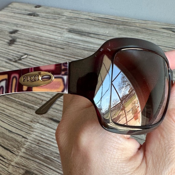 New Emilio Pucci Brown Logo Sunglasses - Picture 9 of 11
